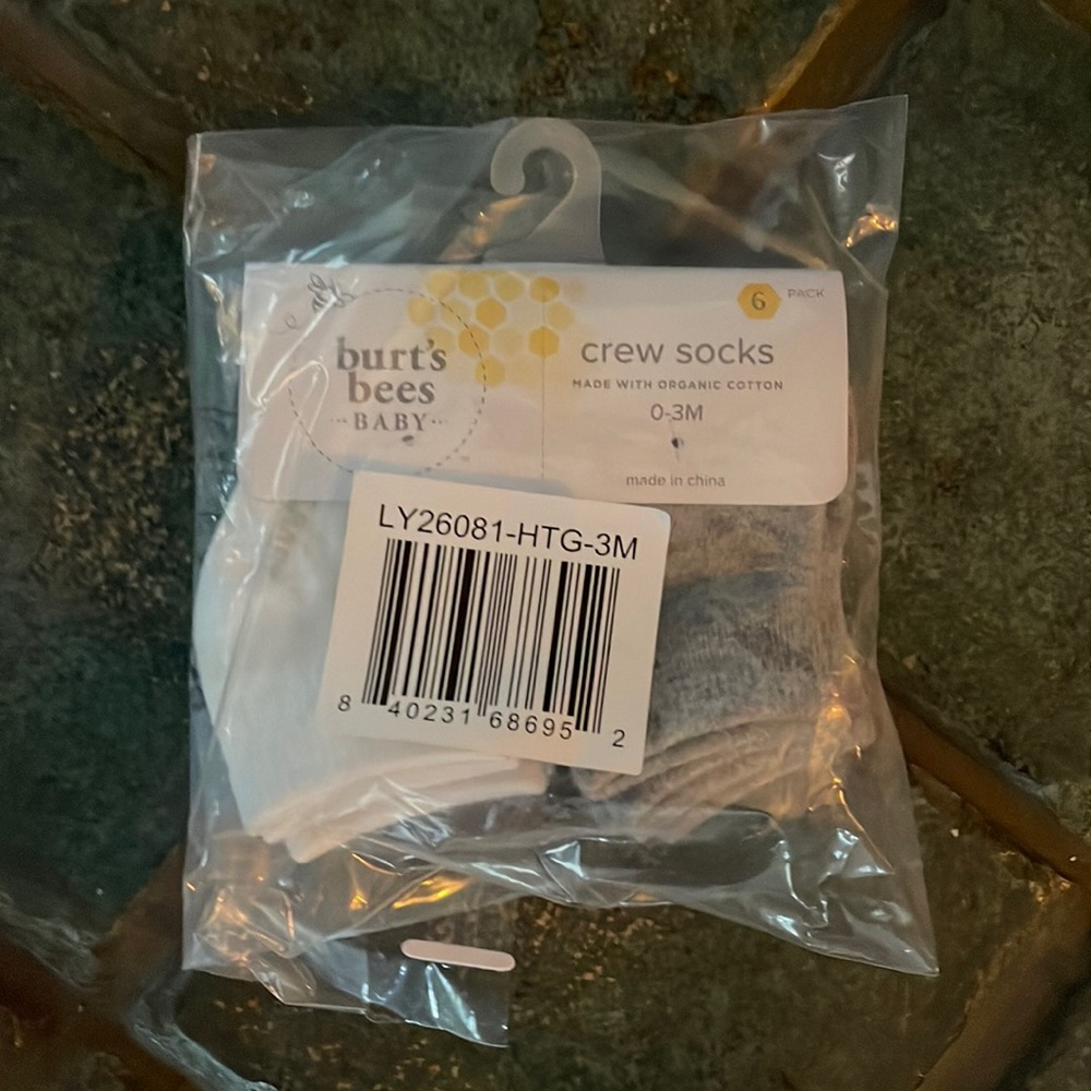 Burt’s Baby Crew Socks 5 pack 0-3mos